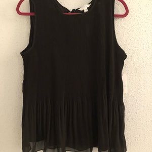 Pleated Tank Top - Black, Large (12-14)